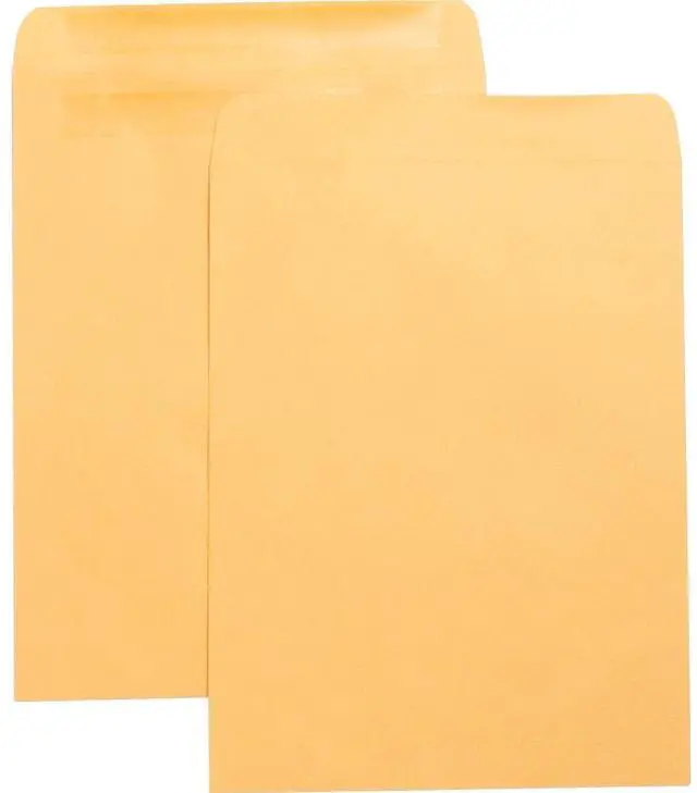 Alt view image 2 of 5 - Business Source Press/Seal Catalog Envelopes Plain 10"x13" 100/BX Kraft 42124