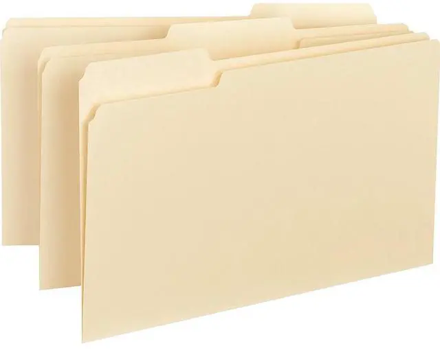 Alt view image 9 of 16 - Business Source Interior File Folders 1/3 Cut Assorted Legal 100/BX Manila 43560