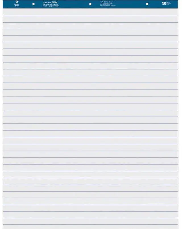 Alt view image 6 of 8 - Business Source Easel Pad Ruled 50 Sheets 27"x34" 4/CT White 36586