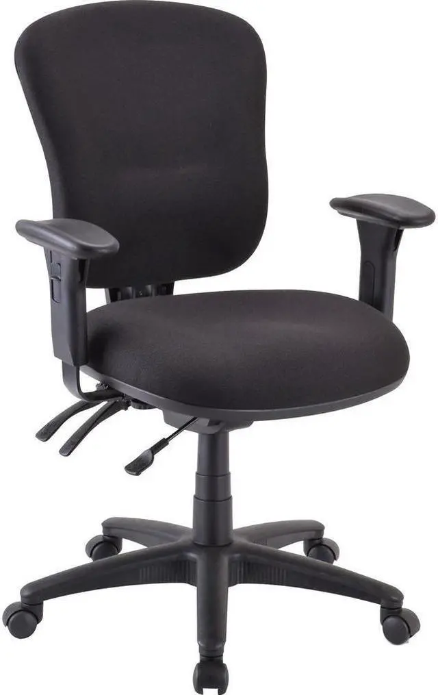 Alt view image 7 of 15 - Lorell Mid-back Task Chair 26-3/4"x26"x39-1/4"-42" Black 66128