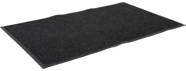 Alt view image 10 of 18 - Genuine Joe Indoor/Outdoor Mat Rubber Cleated Backing 3'x5' Charcoal 59473