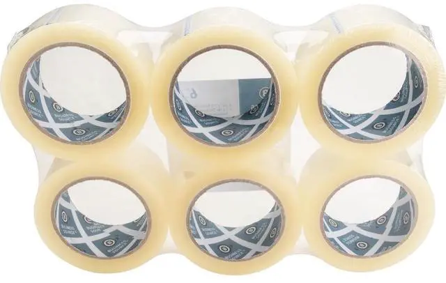 Alt view image 4 of 5 - Business Source Sealing Tape Heavy Duty 3" Core 110YD 1.6mil 6Rolls CLR 32946