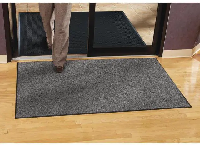 Alt view image 8 of 15 - Genuine Joe Indoor Mat Moisture Absorbent Vinyl Back 3'x5' Charcoal 56352
