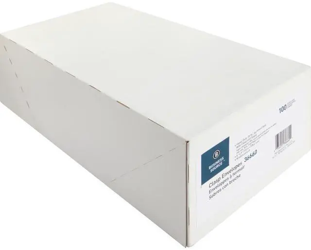 Alt view image 9 of 17 - Business Source Clasp Envelopes 28 lb. 6"x9" 100/BX Brown Kraft 36660