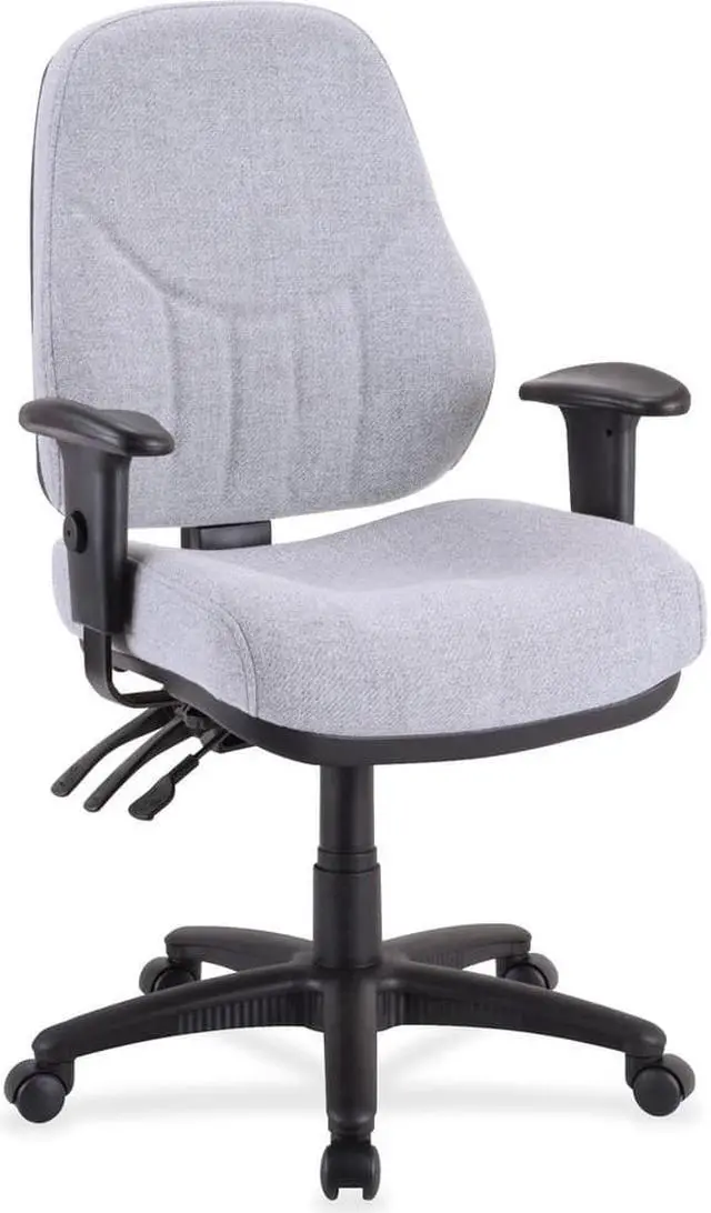 Alt view image 2 of 7 - Lorell Multi-Task Chair High-Back 26-7/8"x26"x39"to42-1/2" Gray 81100