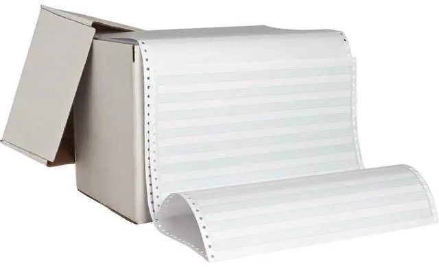 Alt view image 4 of 5 - Sparco Computer Paper 20 lb. 1Prt 14-7/8"x8-1/2" 2600/CT 1/2"GN Bar 02182