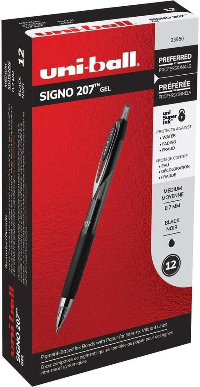 Alt view image 11 of 11 - Uni-Ball Signo 207 Gel Medium Pen Point Type - 0.7 mm Pen Point Size - Black Ink
