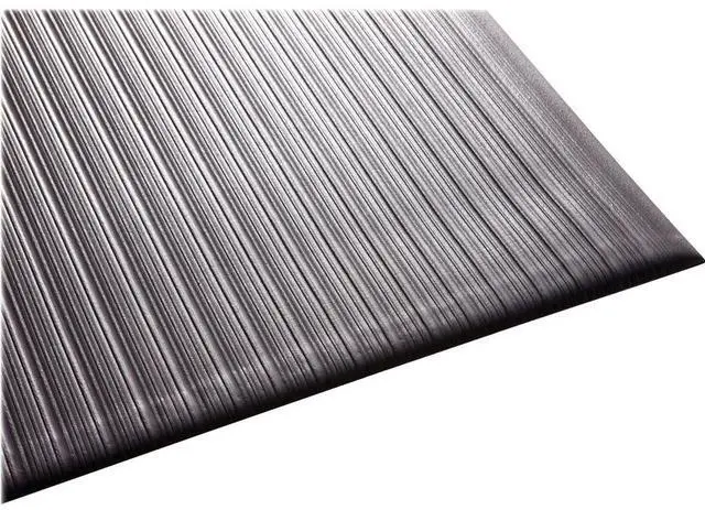 Alt view image 5 of 6 - Genuine Joe Anti-Fatigue Mat Vinyl Foam Beveled Edge 3'x12' Black 01710