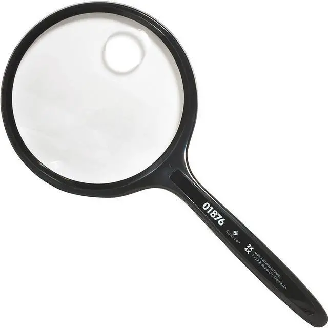 Alt view image 10 of 11 - Sparco Round Hand-Held Magnifier 2X Main/4X Bifocal 3-1/2" BK 01876