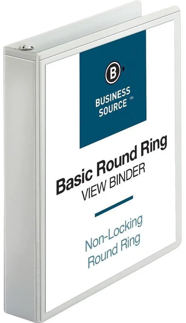 Alt view image 2 of 4 - Business Source View Binder w/ 2 Inside Pockets 1-1/2" Capacity White 09955