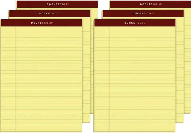 Alt view image 9 of 12 - Tops 63956 Docket Ruled Perforated Pads, Gold Legal, 8 1/2 x 11 3/4,Canary, 50 Sheets, 6/Pk
