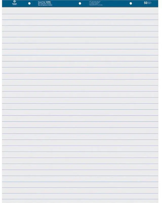 Alt view image 4 of 5 - Business Source Easel Pad Ruled 50 Sheets 27"x34" 2/CT White 38590