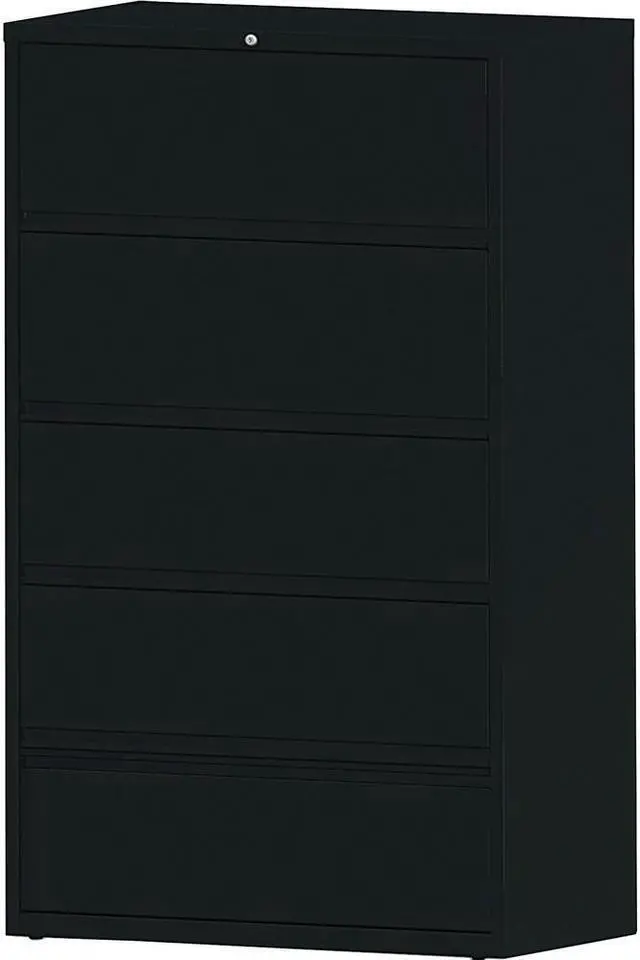Alt view image 7 of 8 - Lorell Lateral File RCD 5-Drawer 42"x18-5/8"x68-3/4" Black 43517