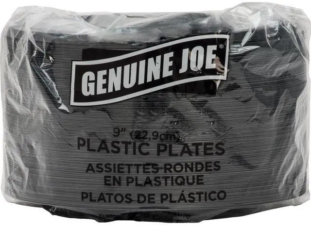 Alt view image 15 of 17 - Plastic Plates Round 9" Plate 125/PK Black