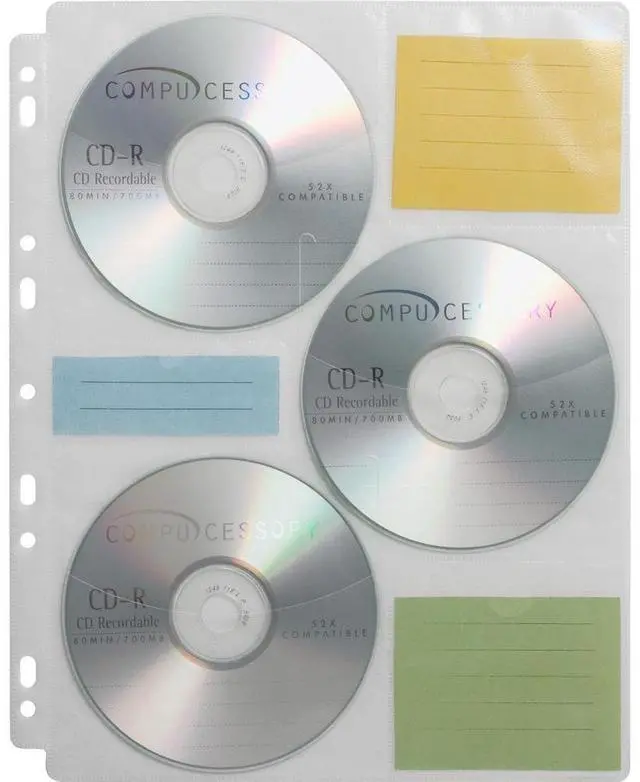 Alt view image 10 of 12 - CD Media Binder Storage Pages 25 Refill Pages/PK