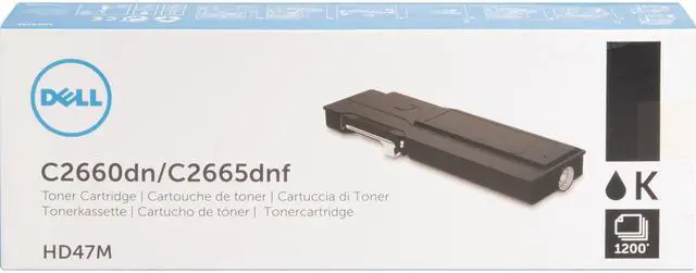 Alt view image 3 of 9 - Dell Black Toner Cartridge (OEM# 593-BBBM) (1 200 Yield) HD47M