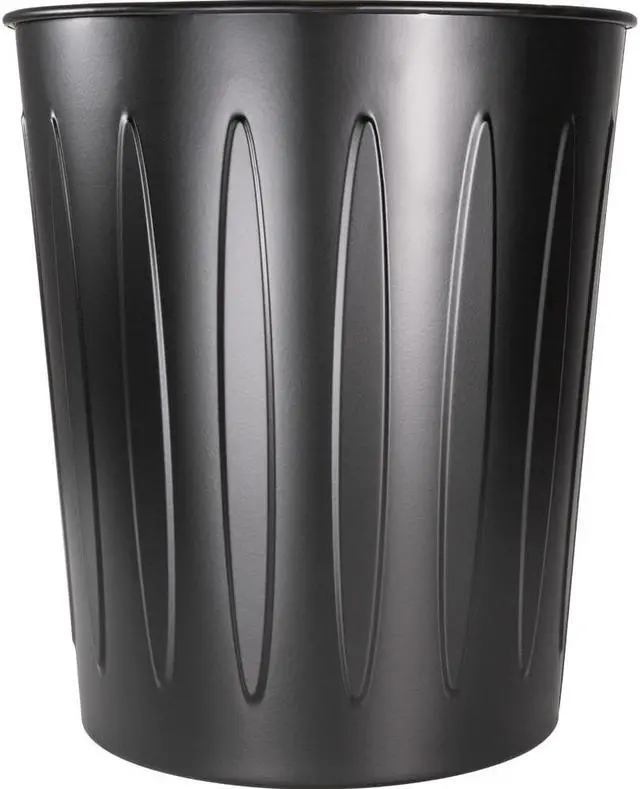 Alt view image 9 of 11 - Genuine Joe Steel 6 Gallon Fire-safe Trash Can - 6 gal Capacity - 14" Height x 13" Depth - Metal, Steel - Black  GJO5889