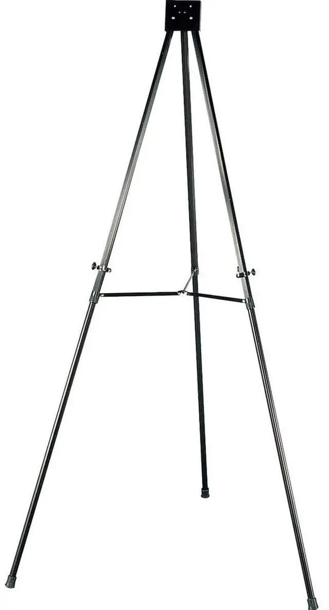 Alt view image 6 of 10 - Lorell Telescoping Aluminum Easel Adjust Legs 66" Black 75683