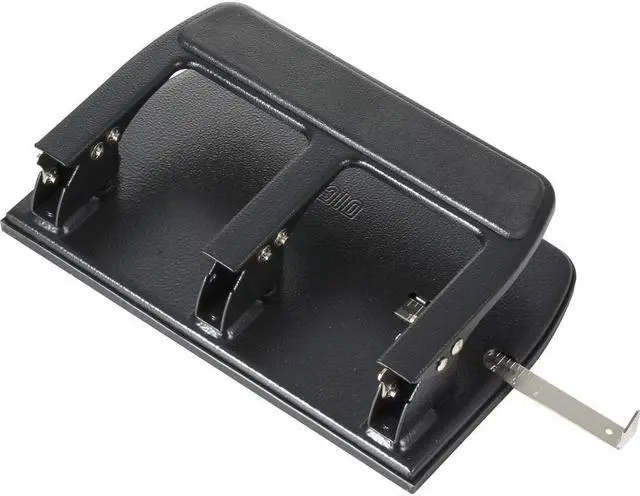 Alt view image 10 of 20 - Officemate Heavy-Duty Punch 3HP 9/32" Holes 40 Sht Cap. Metal Black 90089