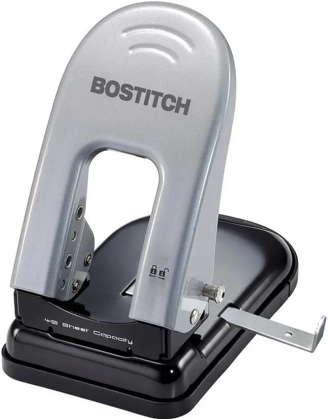 Alt view image 5 of 11 - Indulge Two-Hole Punch, 40-Sheet Capacity, Black/silver