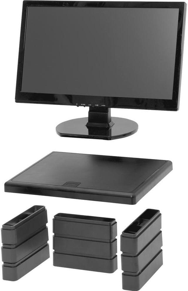 Alt view image 10 of 12 - DAC Height Adjustable LCD/TFT Monitor Riser - 66 lb Load Capacity - Flat Panel Display Type Supported - 4.8" Height x 13" Width x 10.5" Depth - Black