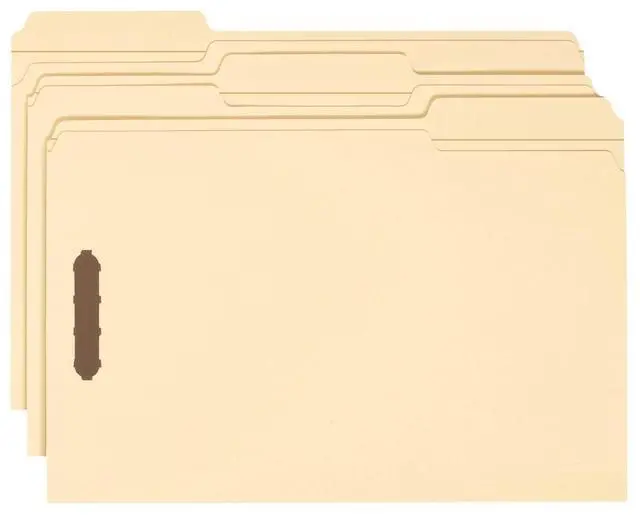 Alt view image 9 of 20 - Smead 1/3 Tab Cut Legal Recycled Fastener Folder - 8 1/2" x 14" - 2 x 2K Fastener(s) - Top Tab Location - Assorted Position Tab Position - Manila - Manila - 10% - 50 / Box
