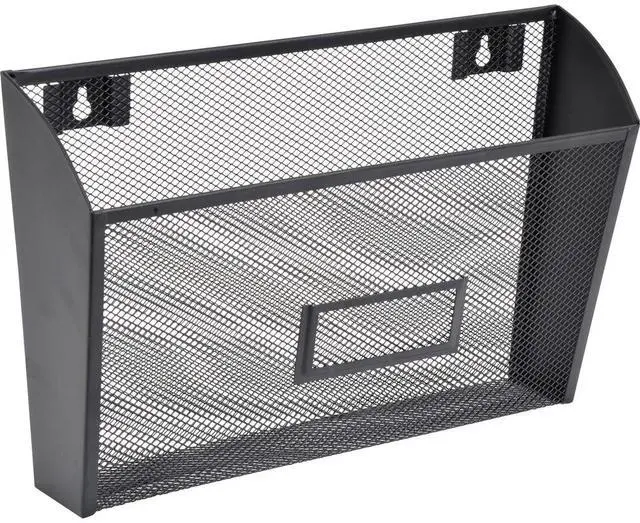 Alt view image 7 of 10 - Lorell Single Wall Pocket Ltr 12-5/8"x4-3/4"x6-5/8" Black Mesh 84144