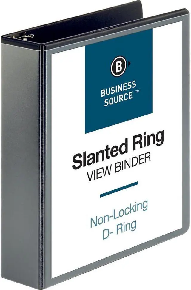 Alt view image 4 of 5 - Business Source D-Ring View Binder 2" Capacity 11x8-1/2" Black 28448