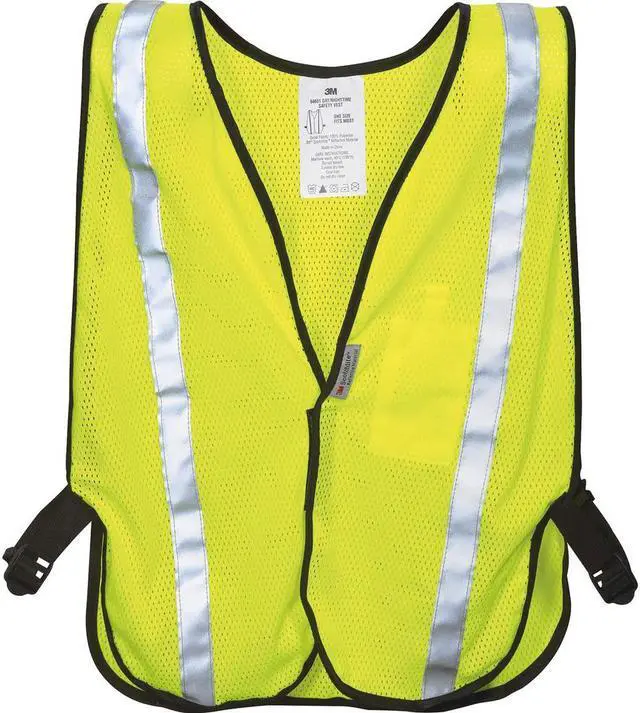 Alt view image 2 of 5 - Safety Vest Reflective Clothing One-Size Adj. Yellow