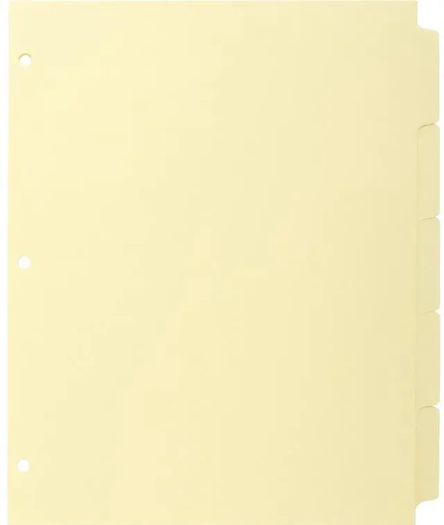 Alt view image 3 of 7 - Business Source Plain Tab Indexes 3HP 5-Tab 11"x8-1/2" 36 Sets/BX Canary 16480