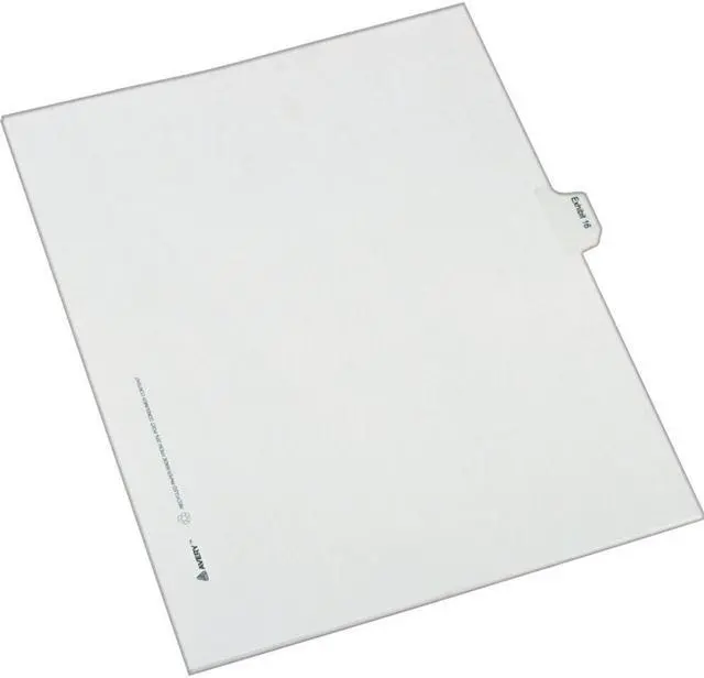 Alt view image 4 of 4 - Avery Index Divider, Exhibit 16, Side Tab, 25/PK, White 82148