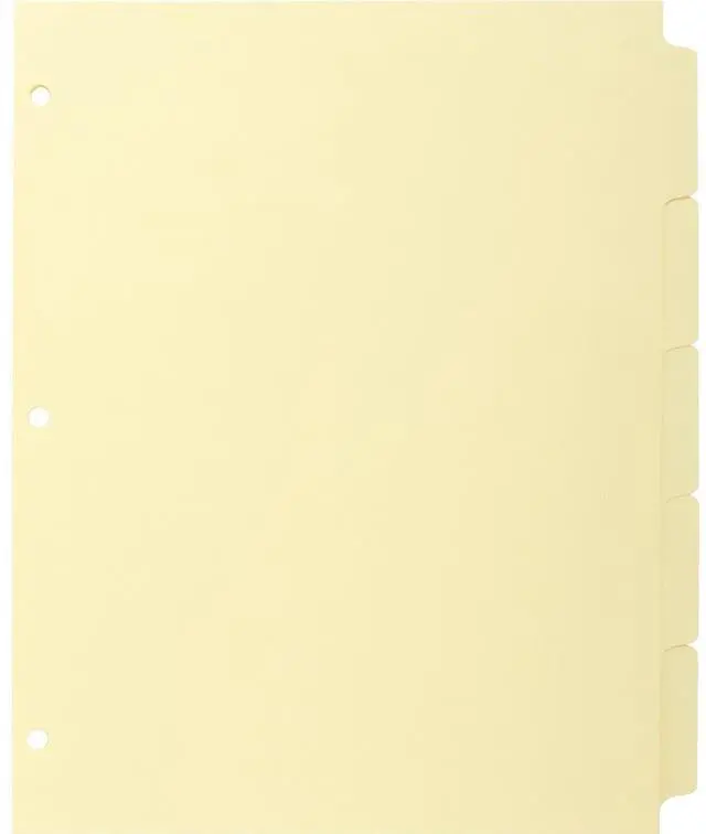 Alt view image 2 of 7 - Business Source Plain Tab Indexes 3HP 5-Tab 11"x8-1/2" 36 Sets/BX Canary 16480
