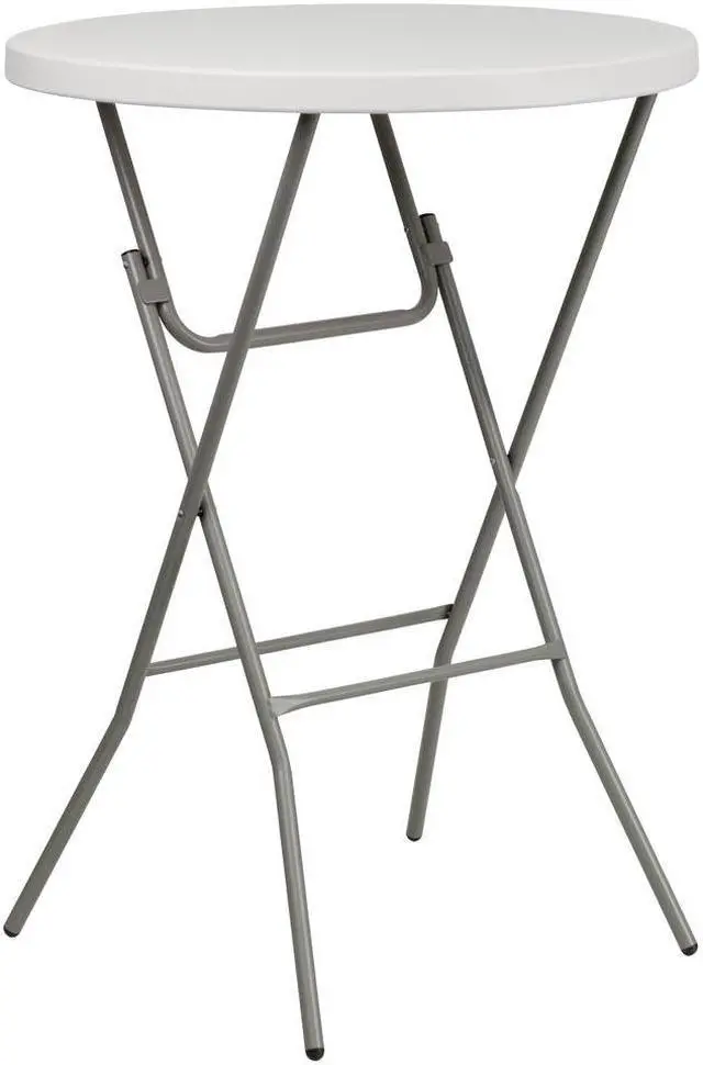 Alt view image 6 of 19 - 32'' Round Granite White Plastic Bar Height Folding Table