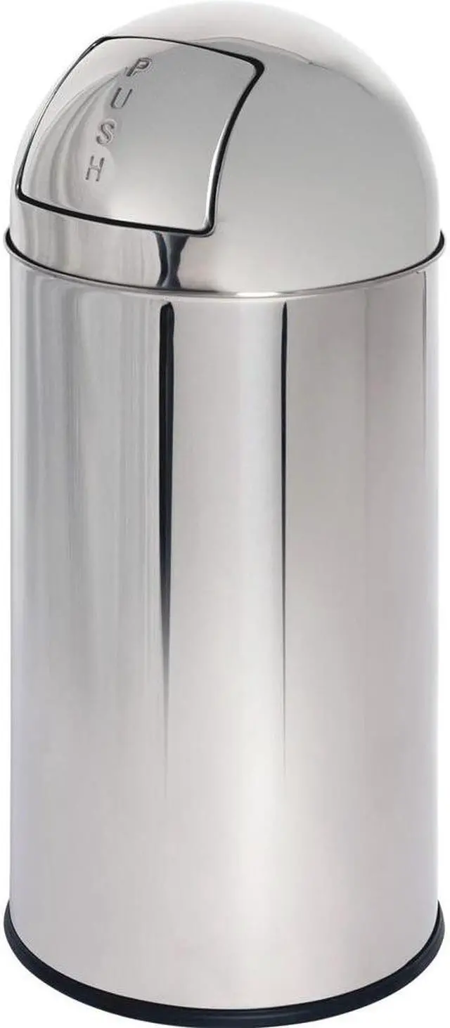 Alt view image 6 of 8 - Genuine Joe Classic Round Top Receptacle Stainless Steel