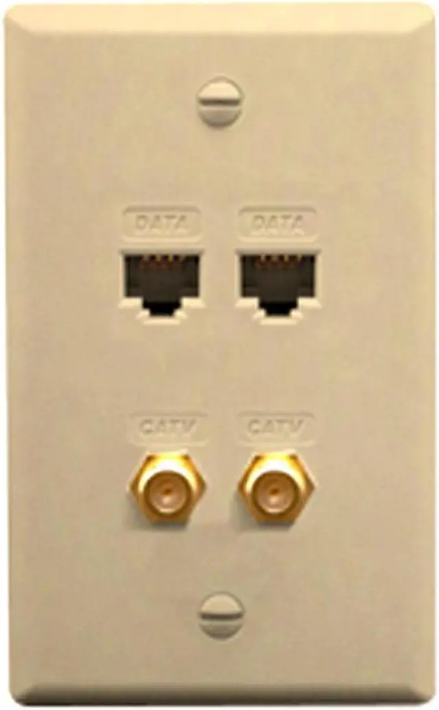 Alt view image 3 of 3 - ICC ICRDS2F5IV FACEPLATE IDC 2 DATA AND 2 F TYPE IVORY
