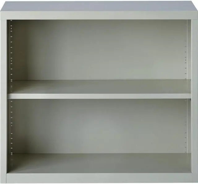 Alt view image 9 of 10 - Lorell Steel Bookcase 2-Shelf 34-1/2"x13"x30" Light Gray 41280