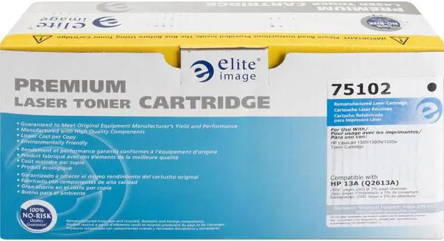 Alt view image 6 of 10 - Elite Image Compatible Black Toner Cartridge (Alternative for HP 13A/Q2613A)