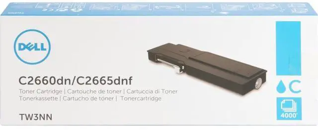 Alt view image 4 of 6 - Dell High Yield Cyan Toner Cartridge (OEM# 593-BBBT) (4 000 Yield) TW3NN
