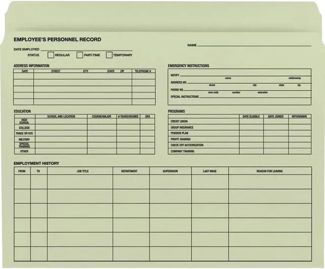 Alt view image 10 of 11 - Smead Employee Record File Folder 77000