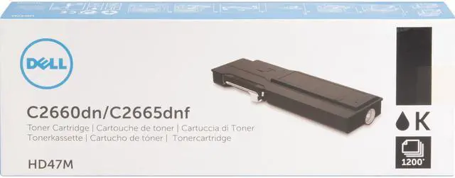 Alt view image 2 of 9 - Dell Black Toner Cartridge (OEM# 593-BBBM) (1 200 Yield) HD47M