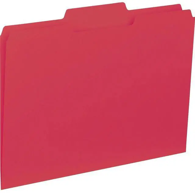Alt view image 2 of 14 - Business Source File Folder Interior Ltr 1/3" Cut 100/BX Red 43564