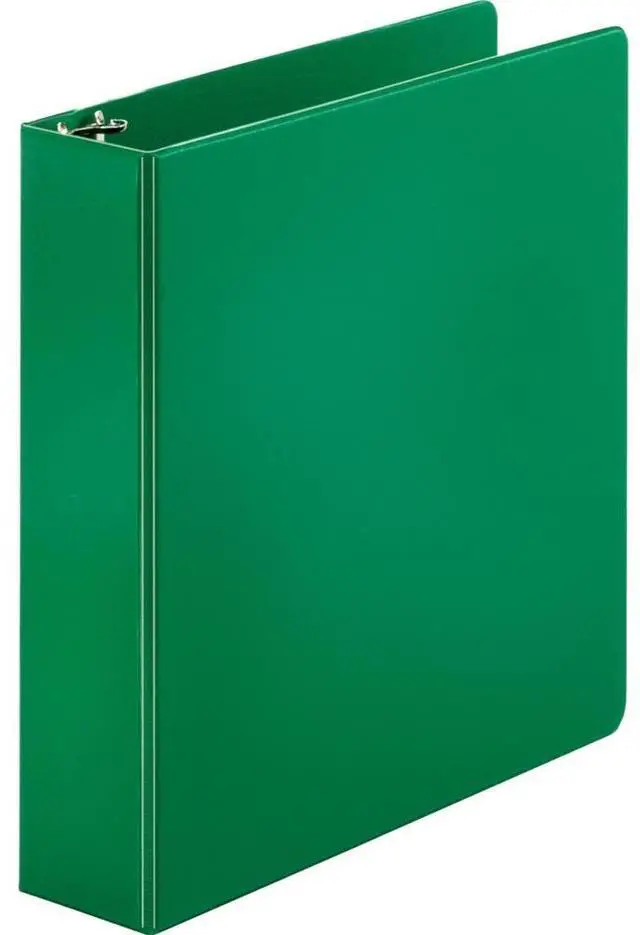 Alt view image 2 of 5 - Business Source Round Ring Binder 2" Capacity 11"x8-1/2" Green 28558