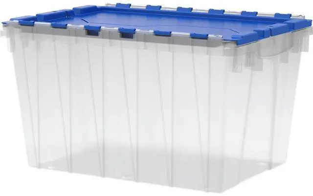 Alt view image 6 of 7 - Akro-Mils Storage Box 12-Gallon 15"x21-1/2"x12-1/2" Clear/Blue 66486CLDBL