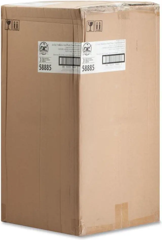 Alt view image 7 of 8 - Genuine Joe Classic Round Top Receptacle Stainless Steel