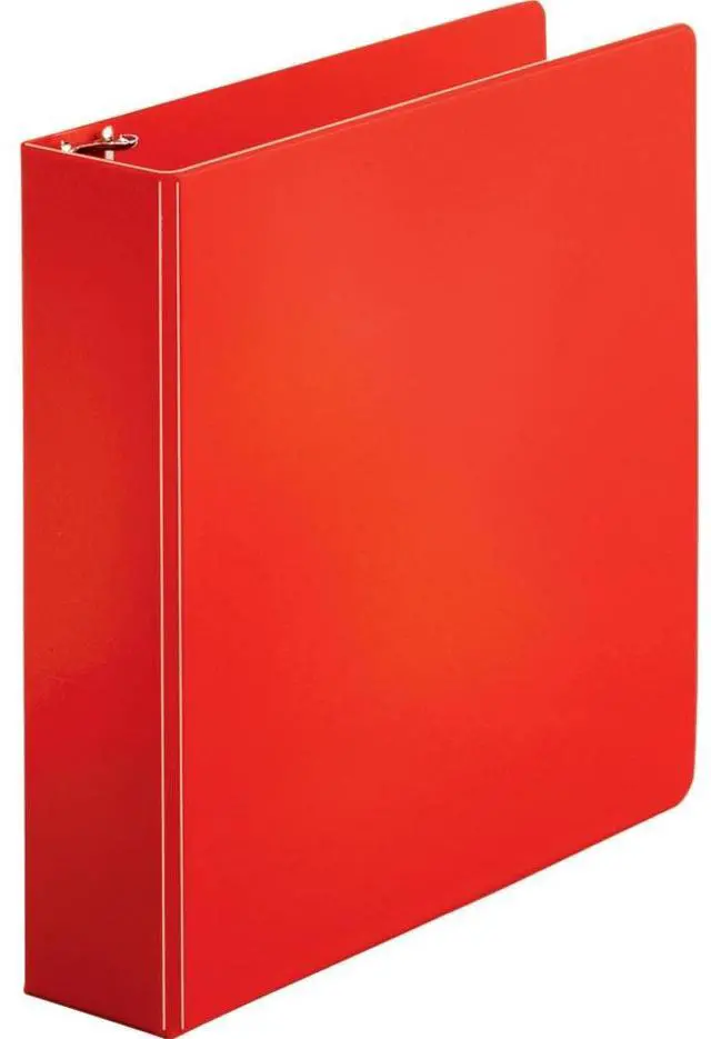 Alt view image 2 of 3 - Business Source Round Ring Binder w/ Pockets 2" Red 28660