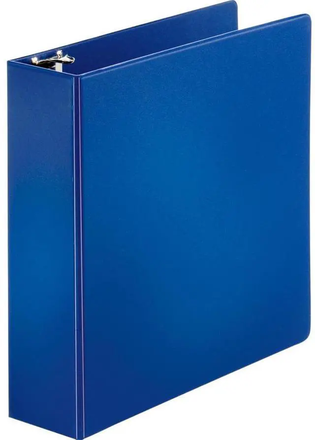 Alt view image 3 of 5 - Business Source Round Ring Binder w/ Pockets 3" Dark Blue 28661
