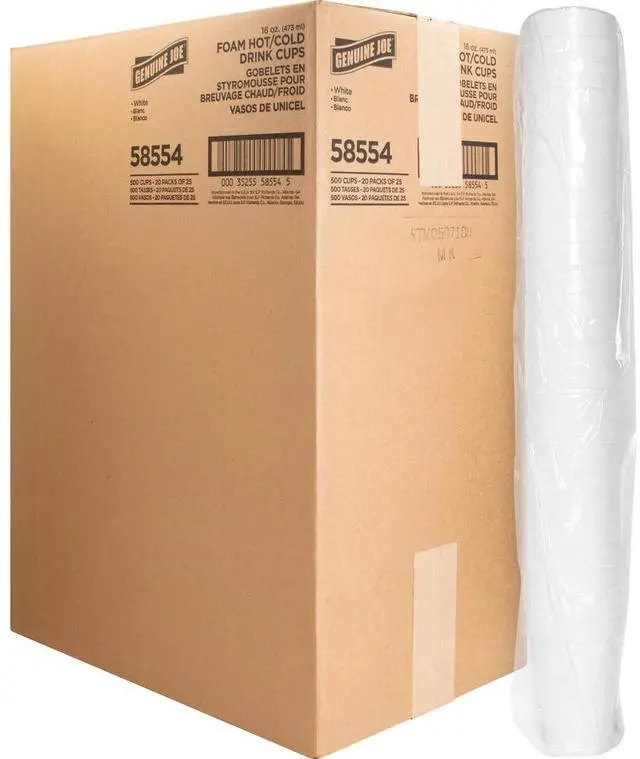 Alt view image 6 of 9 - Foam Cups 16 oz. 500/CT White