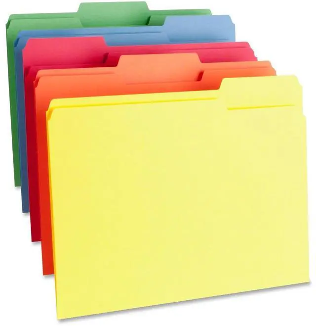 Alt view image 3 of 5 - Business Source Color File Folder 1-Ply 1/3 Cut Tabs Letter 100/BX AST 65780