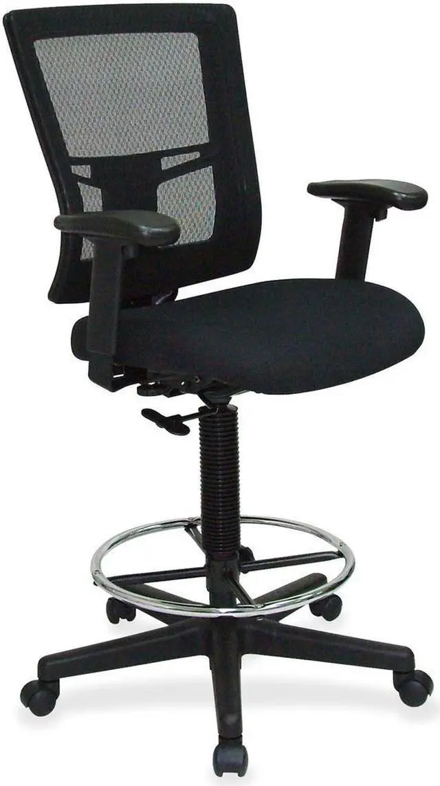 Alt view image 4 of 7 - Lorell Drafting Stool Chair 27"x25"x48" Black 43100