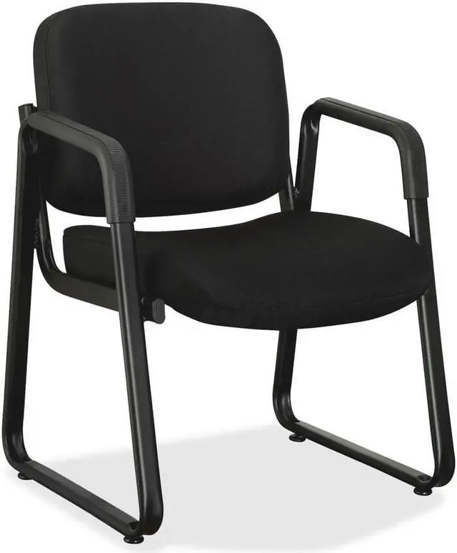 Alt view image 7 of 11 - Lorell Guest Chair 24-3/4"x26"x33-1/2" Black Fabric 84576
